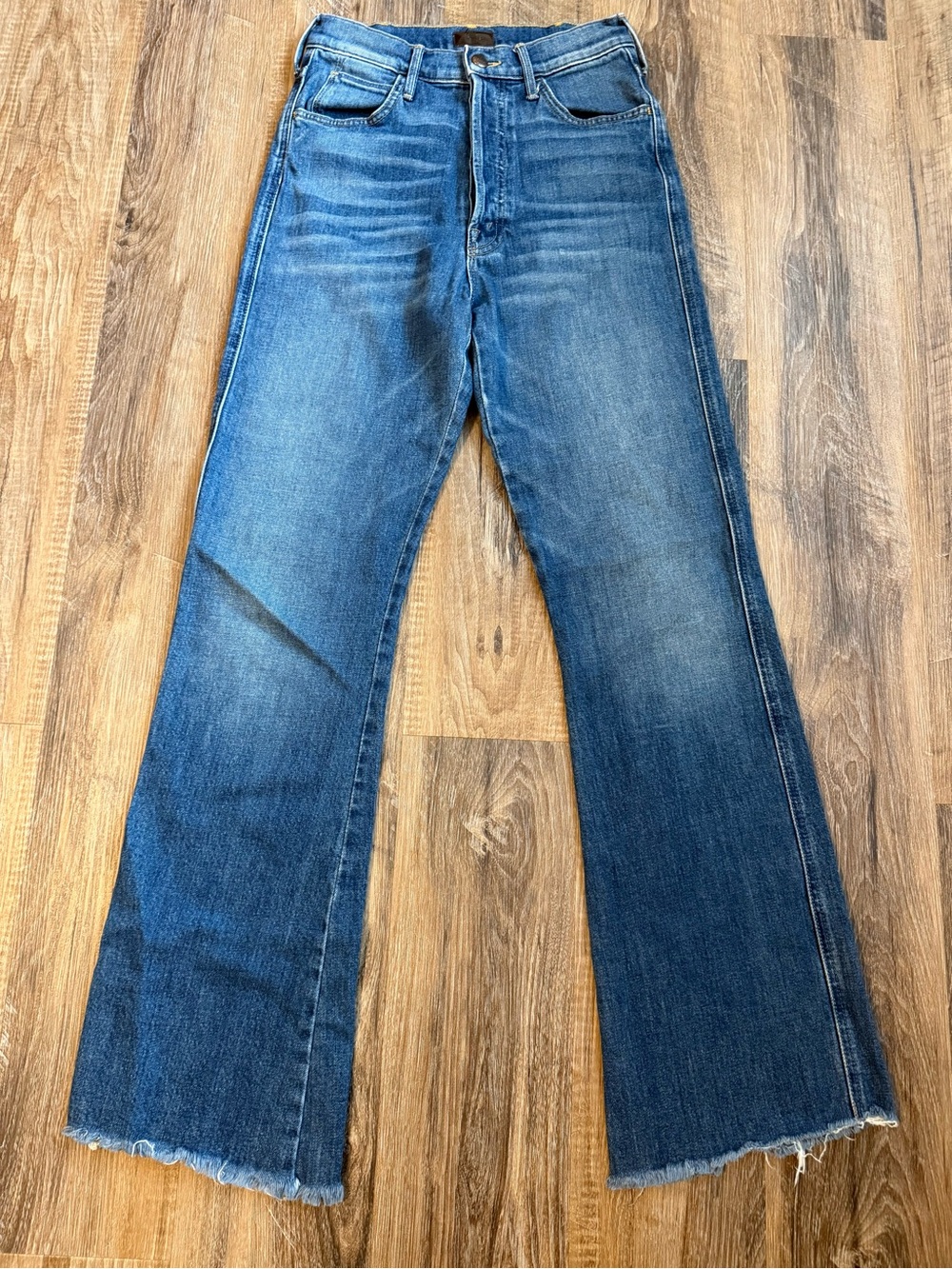 Women's Blue High-Rise Flare Jeans